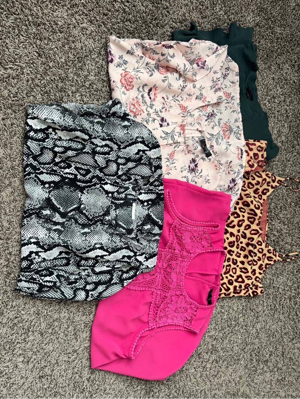 Halogen Hot Pink Crochet Detail Blouse Bundle